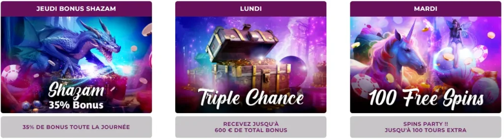 Giovedì bonus Shazam di Magical Spin Casino