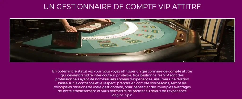 un account manager VIP di magical spin casino